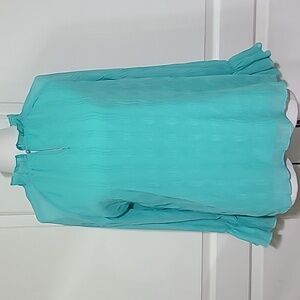 NWOT Mint Green Patterned Long Sleeve Blouse